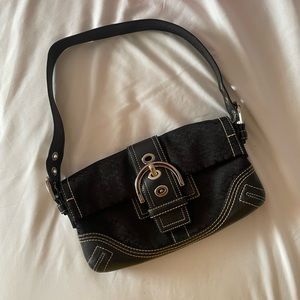 Black coach monogram purse